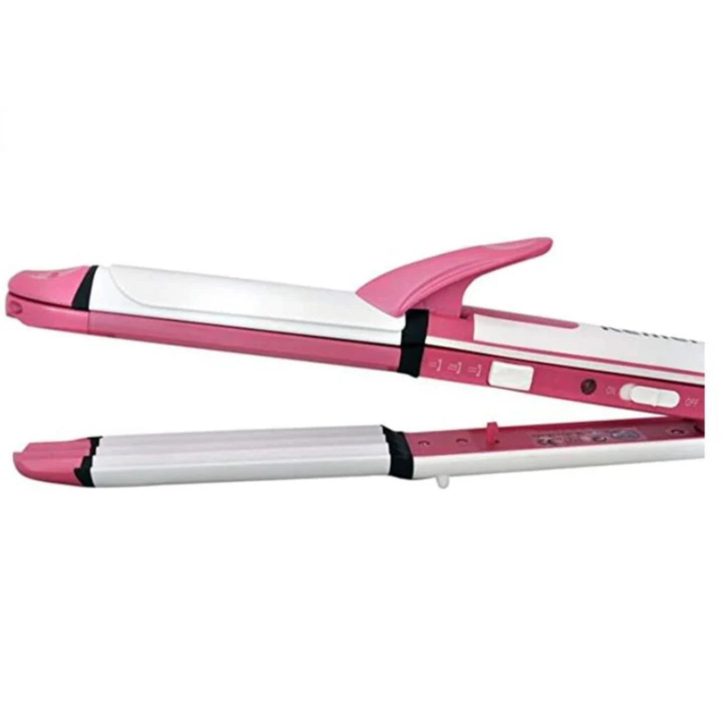 Kemei KM-1291: 3-in-1 Professional Hair Styler (Straighten, Curl, & Crimp)