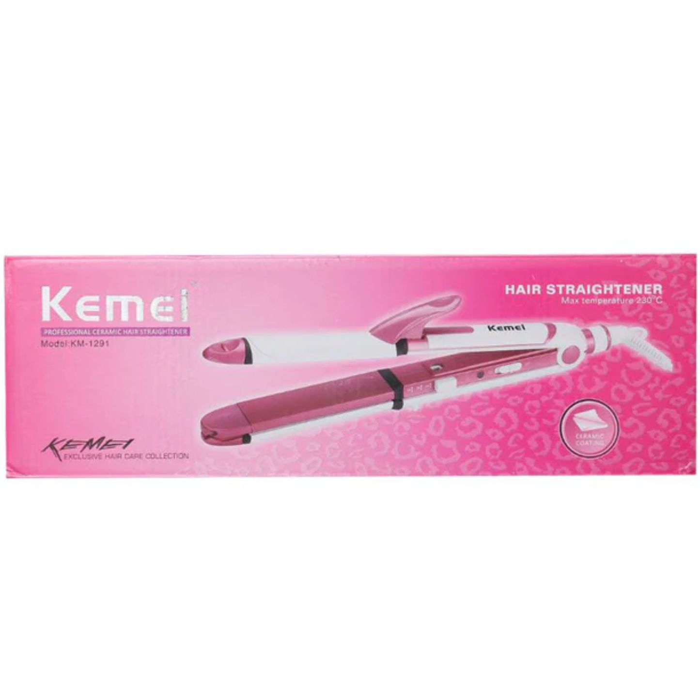 Kemei KM-1291: 3-in-1 Professional Hair Styler (Straighten, Curl, & Crimp)